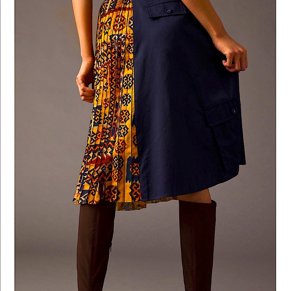 ANTHROPOLOGIE Eva Franco Pleated Cargo Skirt - Picture 3 of 12